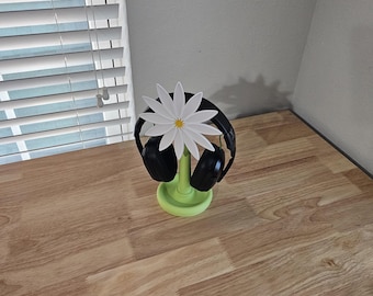 Cute Headphone Stand | 3D printed Flower Design | Great Gift for Gamers, Home Offices, Back to School