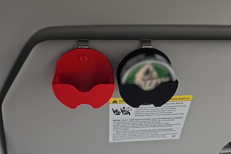 Grizzly Tobacco Compatible Can Visor Clip | 3D-Printed Car Organization Accessory for Tobacco Enthusiasts image 2