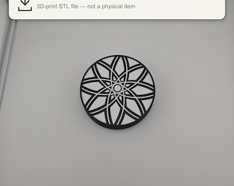 Geometric Flower Coaster Set STL File | 3D Print Digital Download | 4 Coasters | Commercial License Included