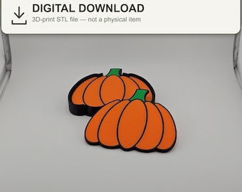 Pumpkin Coaster Set STL File | 3D Print Digital Download | 4 Coasters + Holder | Commercial License Included