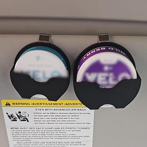 Clip de visera compatible con VELO y VELO Plus - Organizador de latas de nicotina impreso en 3D para coche - Regalo para los amantes de la nicotina imagen 1