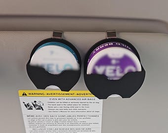 VELO and VELO Plus Compatible Visor Clip - 3D Printed Nicotine Pouch Can Organizer for Car - Gift for Nicotine Enthusiasts