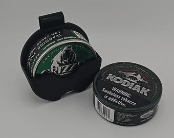 Grizzly Tobacco Can Belt Clip | 3D-Printed Durable Nicotine Pouch Holder | Outdoor Accessory