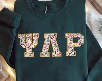 Custom Greek Sorority Sweatshirt, Embroidered applique Greek Letters Crewneck, Personalized Sorority Gift, Big Little Reveal Apparel