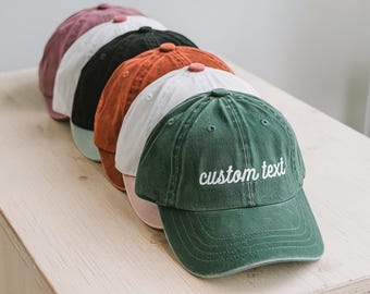 Custom Embroidered Baseball Cap: Personalized Text, Vintage Style