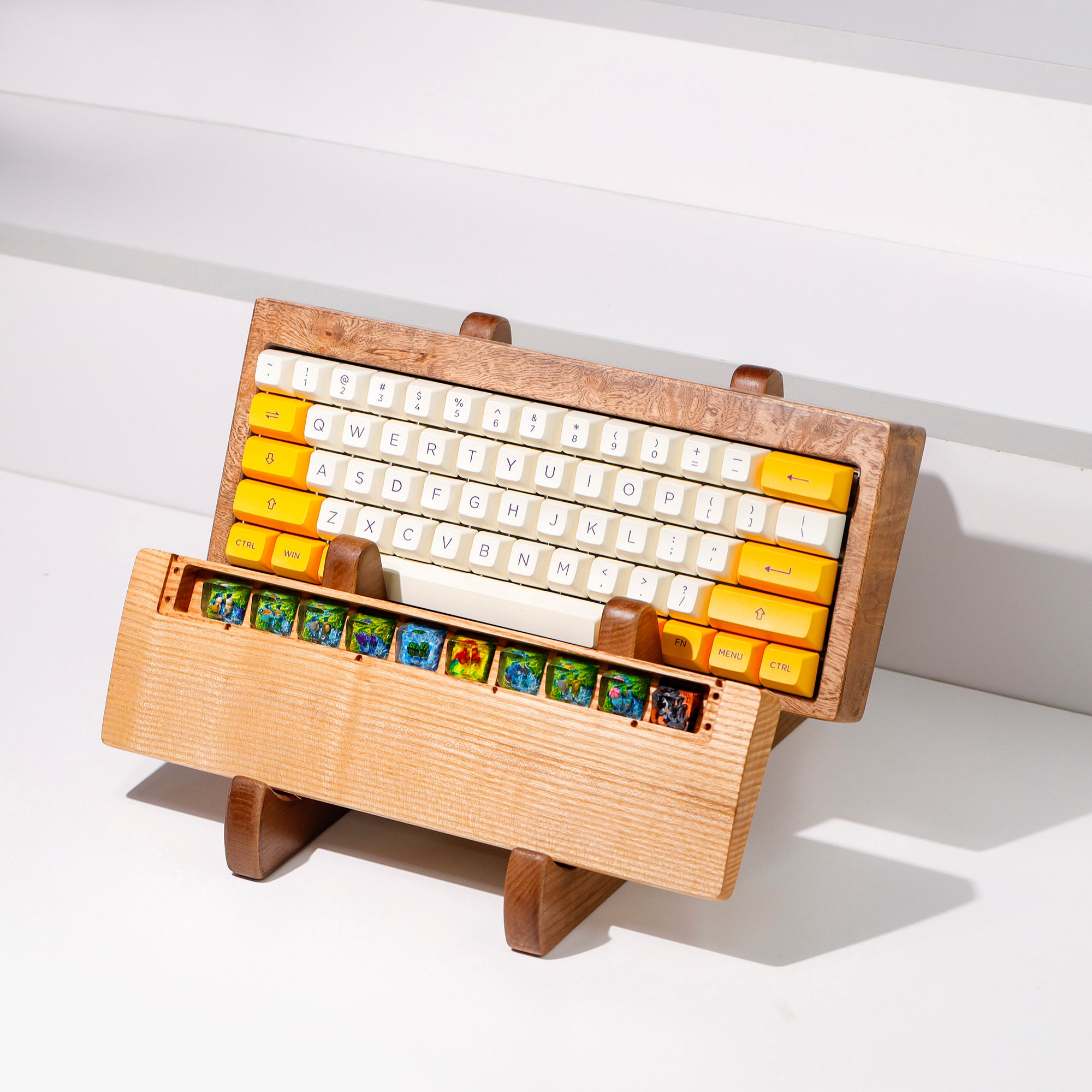 Mechanical Keyboard Wood Stand Wooden Keyboard Holder Desk Etsy UK