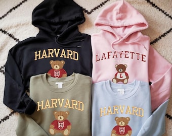 Custom College Bear Embroidered Sweatshirt: University Mascot Gift