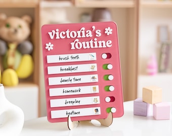Personalized Kids Sliding Chore Chart: Daily Visual Schedule