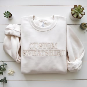Custom Embroidered Sweatshirt, Personalized Text Embroidery Crewneck, Custom varsity Sweatshirt, bridal gift, custom bachelorette party