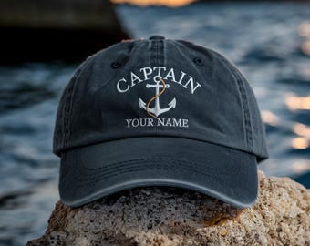 Custom Embroidered Captain Hat: Personalized Nautical Dad Cap