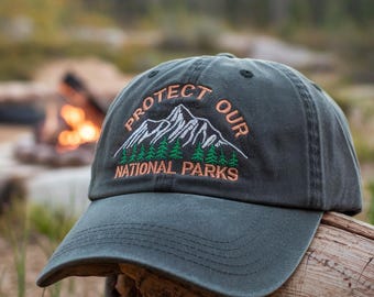Embroidered Protect Our Parks Hat, Parks over profit baseball cap, Trucker Cap for Outdoor Enthusiasts, Gift for camping hiking lover