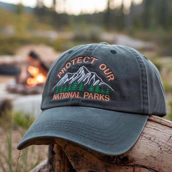 Embroidered Protect Our Parks Hat: Cotton Baseball Cap