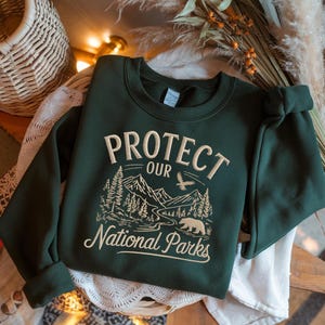 PROTECT our NATIONAL PARKS Embrodierd Sweatshirt Vintage Style protect our parks camping shirt Bear Resist National Park lover gift