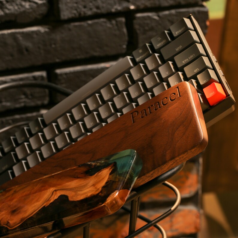 Keyboard Wrist Rest Personalizef Walnut Walnut Wrist Rest Etsy