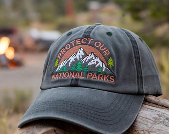 Embroidered National Parks Hat: Nature Lover Camping Baseball Cap
