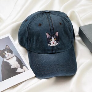 Custom Embroidered Pet Portrait Hat Pet Photo Personalized Dog Hat Custom Cat Hat Custom Pet Cap Dog Hat Custom Dog Baseball Cap Dog Mom Hat