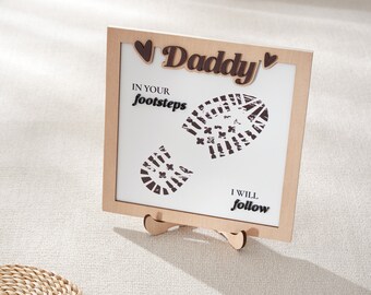 DIY Foot Print Sign Father's Day Gift, Gift from Baby, First Father's Day Present, Baby Footprint Sign, Personalized Daddy Keepsake