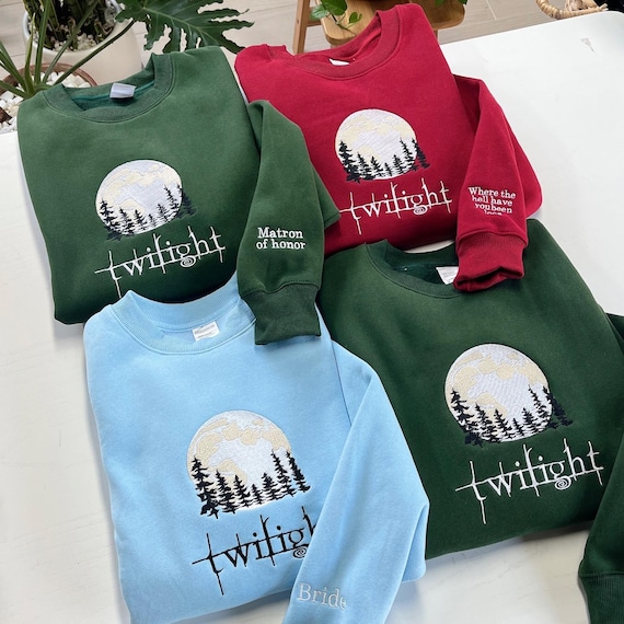 Twilight Embroidered Sweatshirt, Bookish Crewneck, Vampire Aesthetic, New Moon Eclipse Breaking Dawn Gift