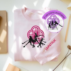Embroidered KPOP Band Huntrix Sweatshirt, Huntrix Demon Hunter Shirt, Mira Rumi Joey Shirt, Sajaboys Merch, Gift For Kpop Fan, Kpop Tee