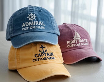 Custom Embroidered Captain Hat: Personalized Nautical Dad Cap