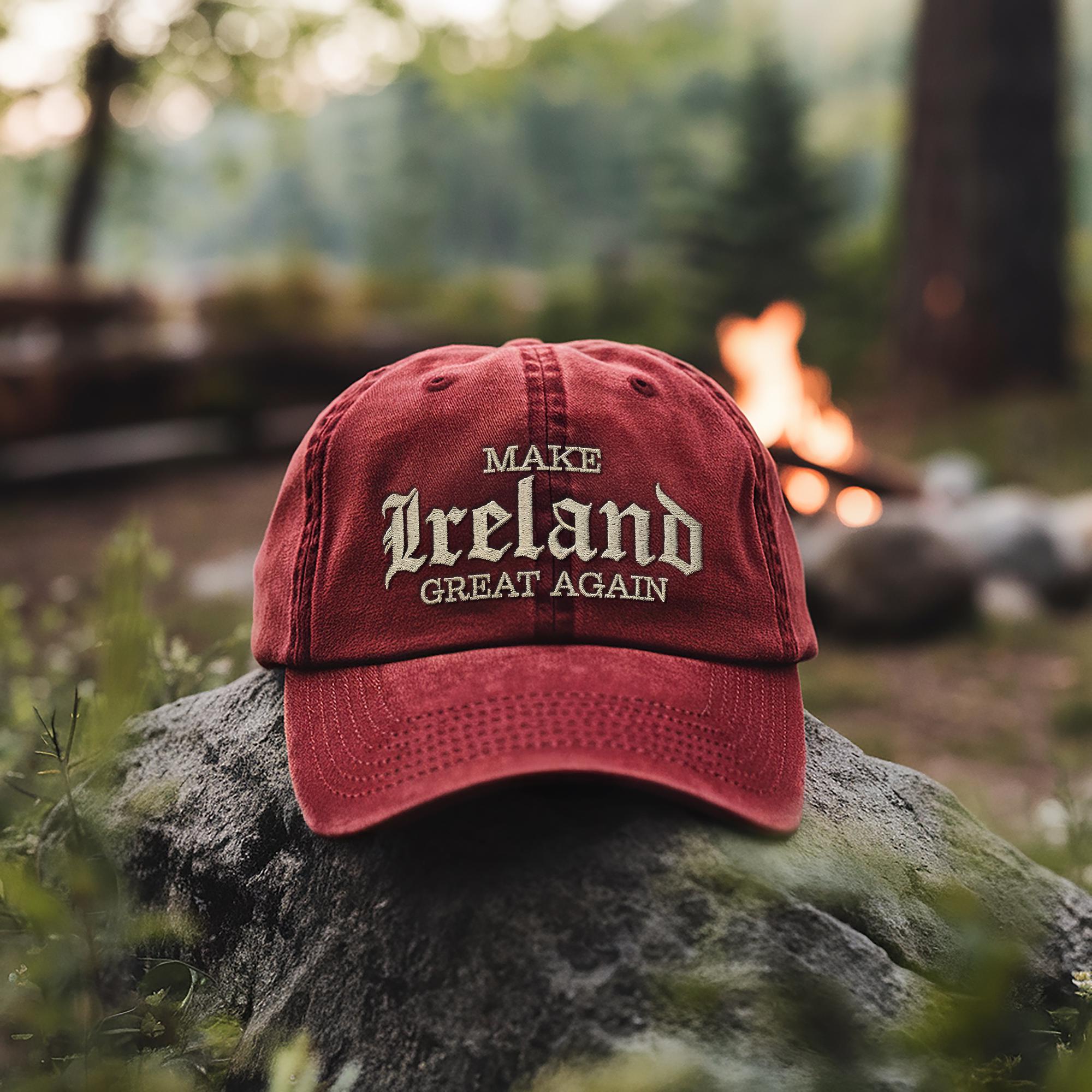 Make Ireland Great Again Embroidered Cap, Support Ireland, MIGA Classic Washed Cap, Anti Maga, Anti Trump, gift for irish