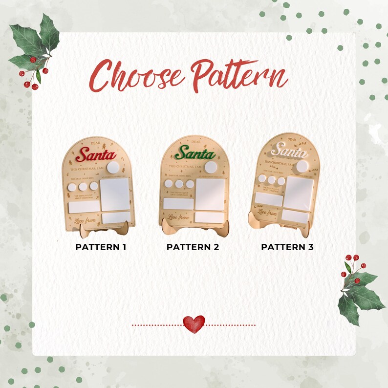 Dear Santa Board, Kids Christmas List Plaque, Dry Erase Christmas Sign