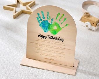 Handprints for Dad, Father's Day Gift, Gifts For Grandpa, Father's Day Sign, DIY Hands Down Sign, Personalized Gift for Dad from Kids