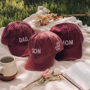 Custom Embroidered Family Matching washed hat, Kids caps, Big Bro Hat, Custom Mum and Dad Cap, Matching Hats, Vintage Washed Baseball Cap