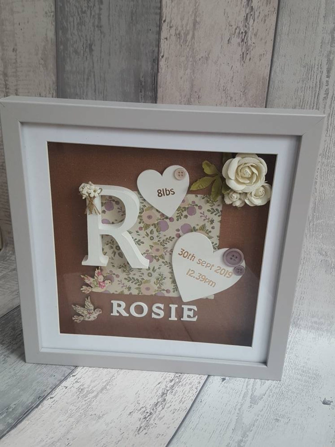 Personalised Baby Name Frame / Name Frame / Newborn Gift / Etsy UK