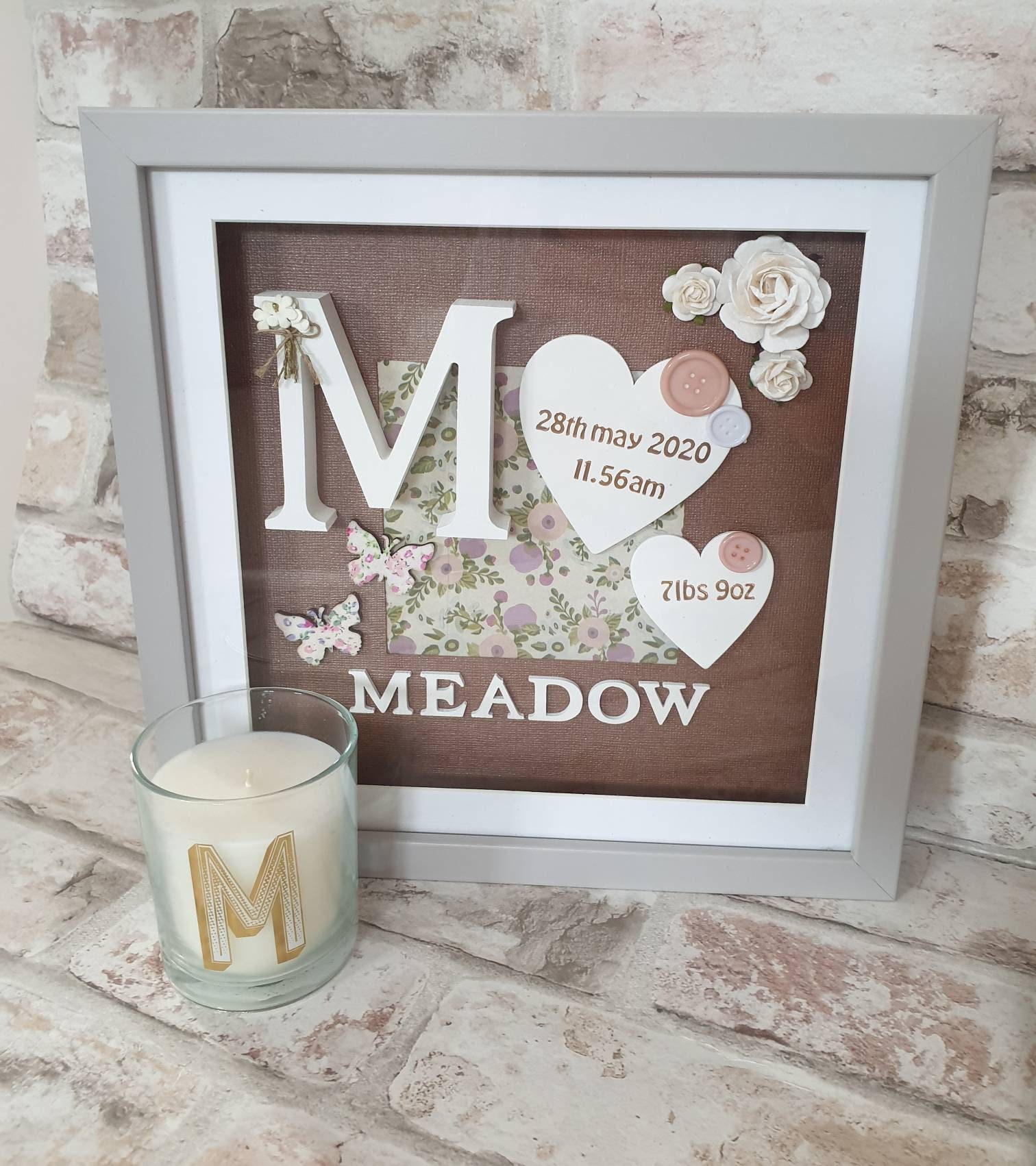 Personalised Baby Name Frame / Name Frame / Newborn Gift / Etsy UK