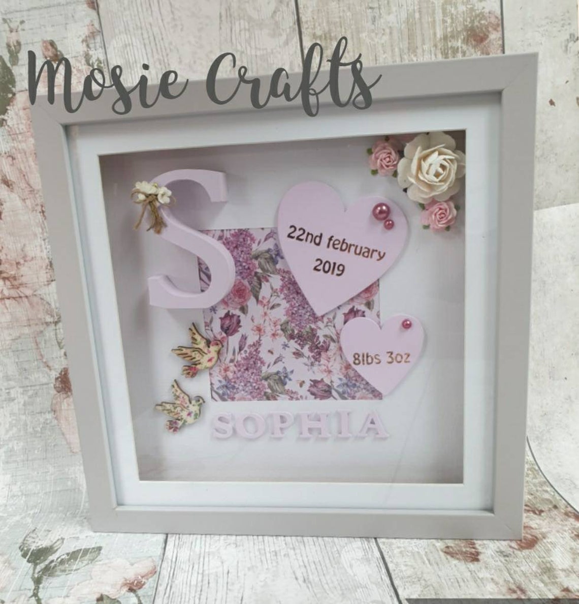 Personalised Baby Name Frame / Name Frame / Newborn Gift / Etsy UK