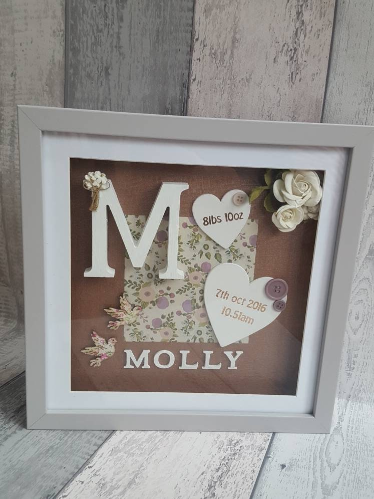 Personalised Baby Name Frame / Name Frame / Newborn Gift / Etsy UK