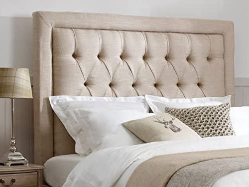Linen on sale tufted headboard