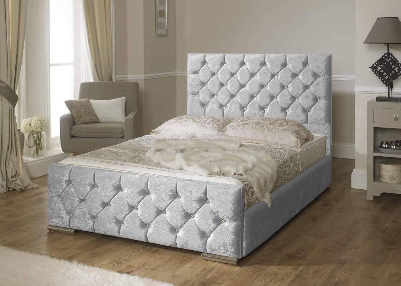 Florida crushed velvet bed deals