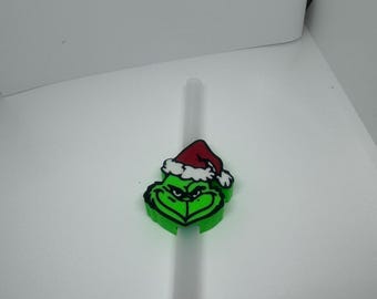 Weihnachten Grinch inspiriert 3D gedruckter Stroh Topper