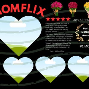 Editable, Mom Flix, Mother&#39;s day, Card for mom, Netflix, Netflix theme,