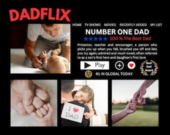 Dadflix Movie Poster, Father's Day Gift (Canva Template)