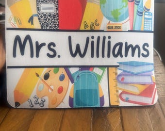 Personalized Teacher Mouse Pad, Classroom Decor, Teacher Gift
