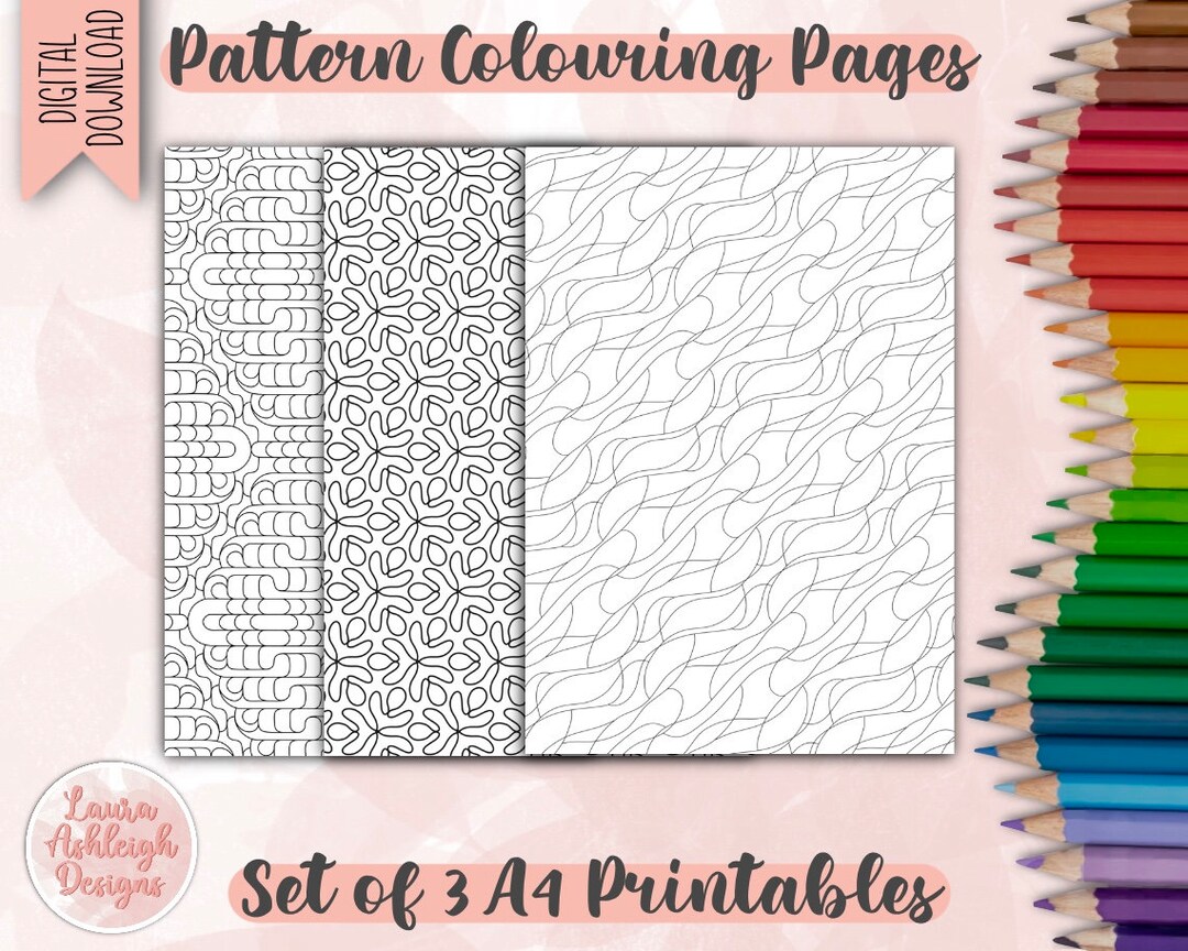 3 A4 Pattern Colouring Pages Adult Colouring Pages Kids Colouring ...