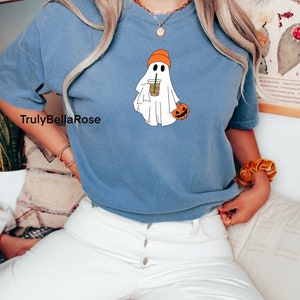 Little Ghost Coffee Shirt, Comfort Colors, Ghost Tshirt, Pocket Size