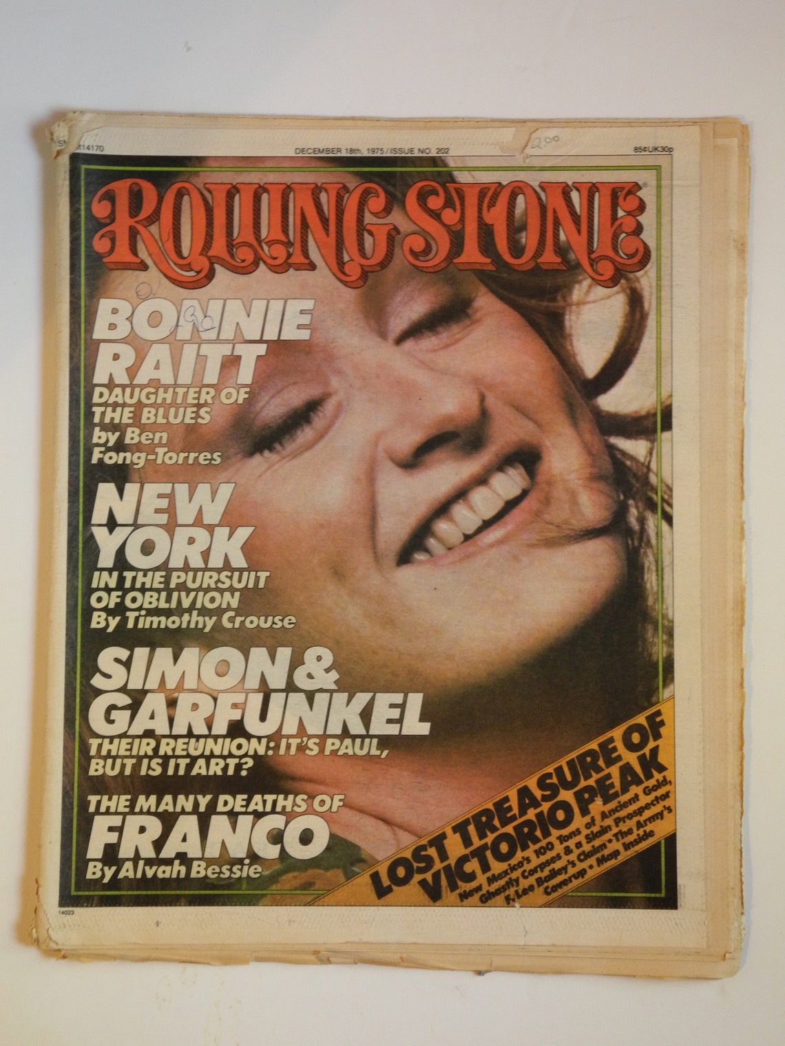 Vintage Rolling Stone Magazine December 18 1975 Bonnie Etsy