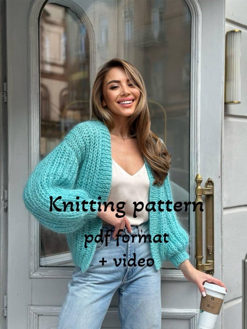 Mohair Cardigan Modern Knit Pattern, Trendy Knitting Easy