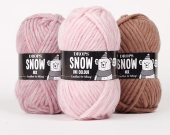 Fil DROPS Snow Wool super volumineux - Idéal pour feutrer des vêtements chauds et confortables