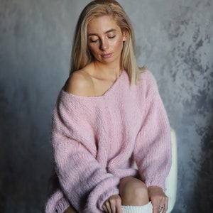 Handknit Alpaca Jumper, Fluffy Thick Sweater, Comfortable Knitted Sweater, Cozy Chic Sweater, Fashionable sweater, Warm Comfy Sweater