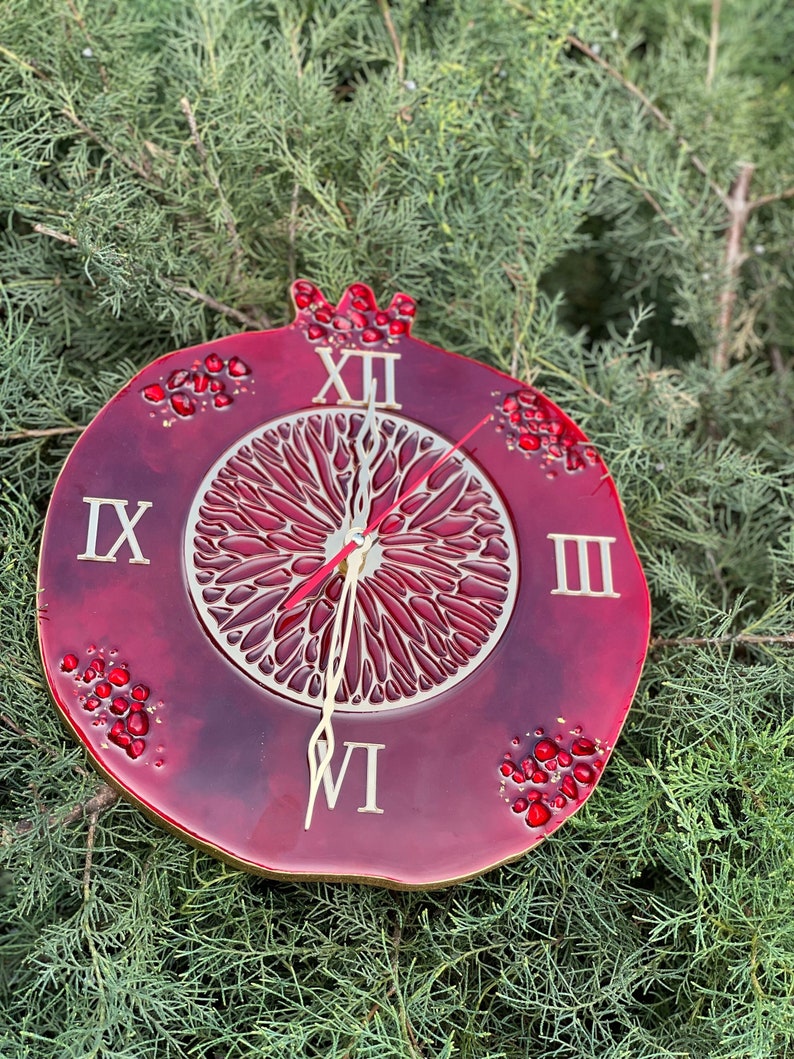 Vibrant Kitchen Wall Clock Contemporary Resin Art With Etsy