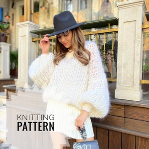 Chunky knitting sweater pattern, Knit sweater knitting pattern, Oversized sweater pattern, Intermediate Beginner knitting vest