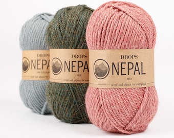 Drops NEPAL - ALPACA - Ideaal voor dagelijks knutselen en gezellige herfstcreaties: Vilten, gemakkelijk gebreid, gehaakt, gezellig kledingstuk