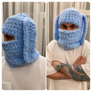 Handgefertigte Snowboard Balaclava, Grobstrick Haube, Gehäkelte gestrickte Balaclava, Volle Gesichtsmaske, Gehäkelte Balaclava Haube