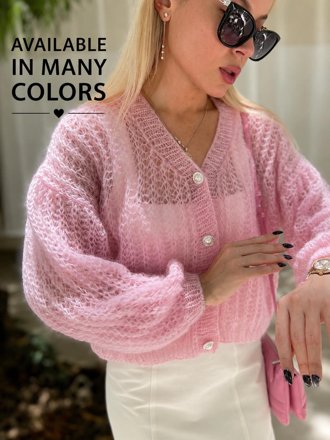 Pink Sheer Sweater - Etsy