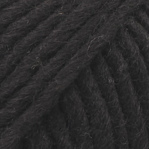 May include: A close-up view of black yarn showing the twisted fibre construction. The strands are tightly wound together, creating a textured surface with visible individual fibres and a consistent dark matte black colour throughout the material.